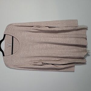 LOGO Lori Goldstein Knit Sweater Size 2X Tan Brown Marled Long Sleeve Minimalist